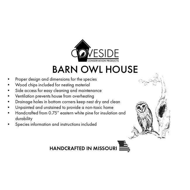 Owl House: The Owl Chateau, A Barn Owl’s Dream Home specs