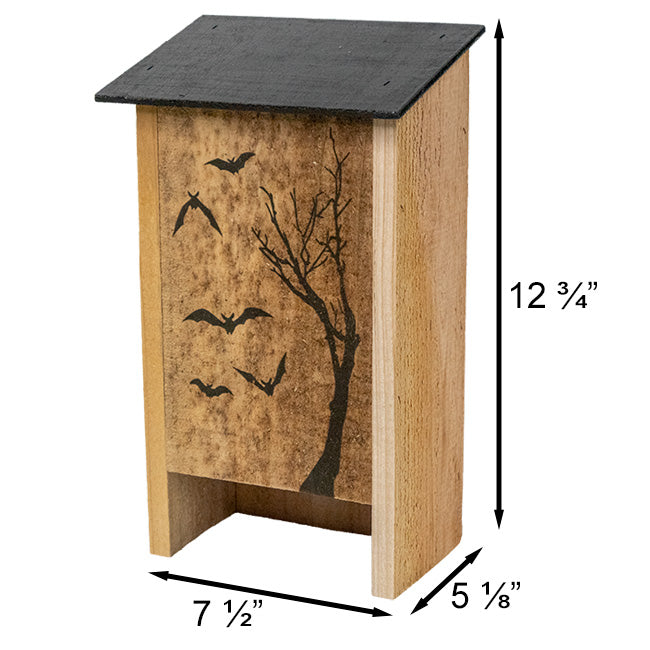Bat House, The Cozy Echo Loft (sized for up to 50 bats) measurements www.wingandhive.com