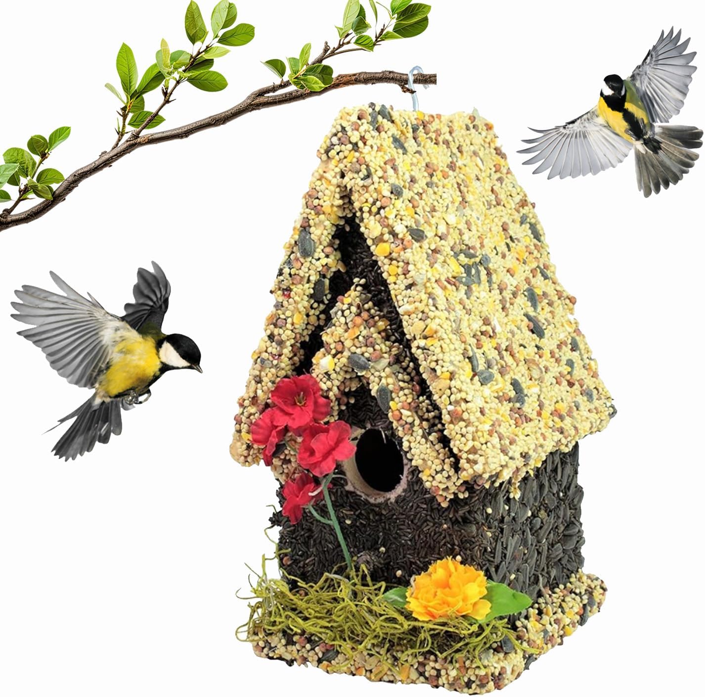 edible birdhouse chateau style with light roof