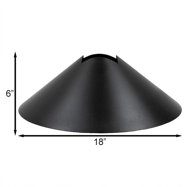 measurements for Post Mounted Squirrel Baffle, Black www.wingandhive.com