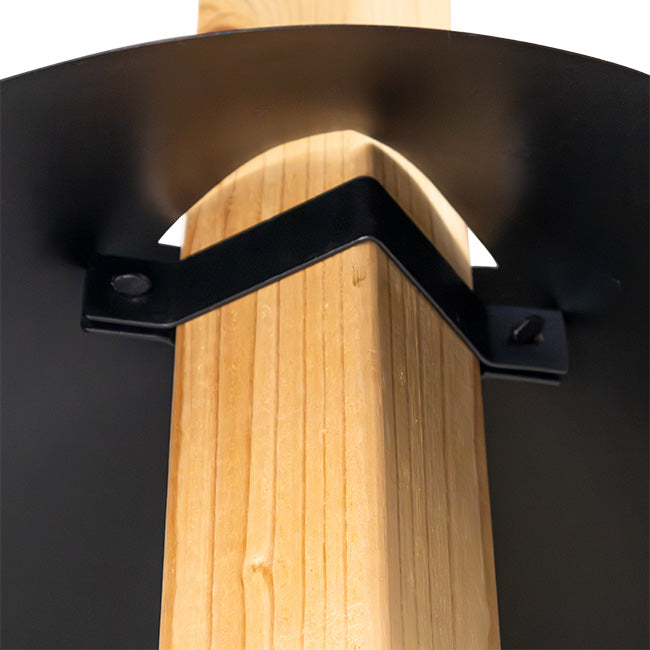 underside view of Post Mounted Squirrel Baffle, Black www.wingandhive.com