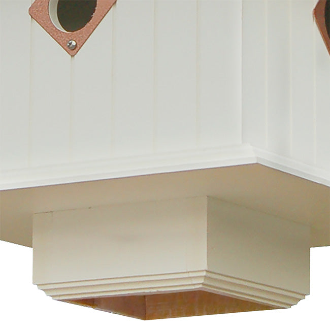 another view of bottom of Birdhouse, Hammered Copper Roof, Carriage Style www.wingandhive.com