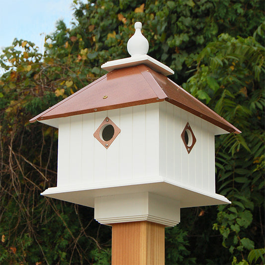 Birdhouse, Hammered Copper Roof, Carriage Style www.wingandhive.com