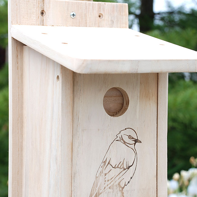 closeup view of Birdhouse for Bluebirds, Classic Design www.wingandhive.com