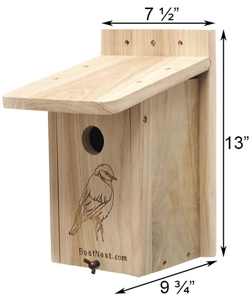 measurements for Birdhouse for Bluebirds, Classic Design www.wingandhive.com