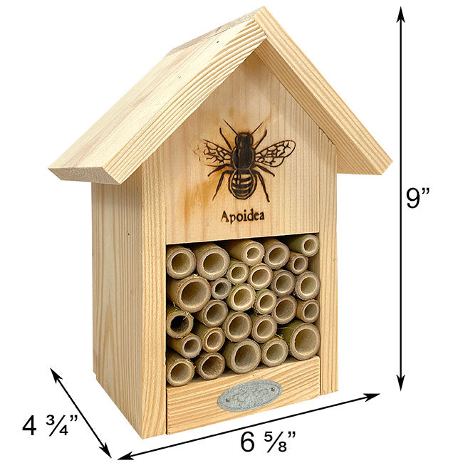 measurements of Solitary Bee House www.wingandhive.com