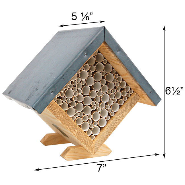 Measurements of Classic Shape Bee Nesting Home with metal roof www.wingandhive.com