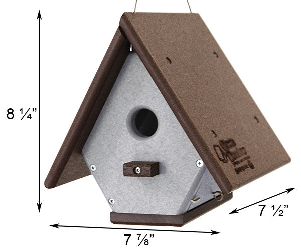 measurements for Birdhouse for Wrens and Chickadees - Amish Made www.wingandhive.com