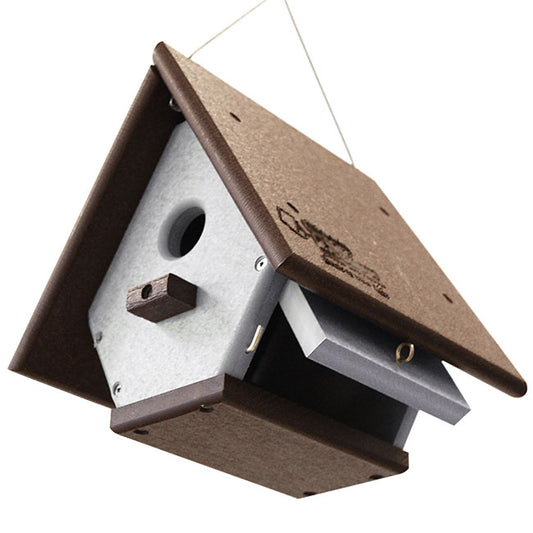 open view of Birdhouse for Wrens and Chickadees - Amish Made www.wingandhive.com