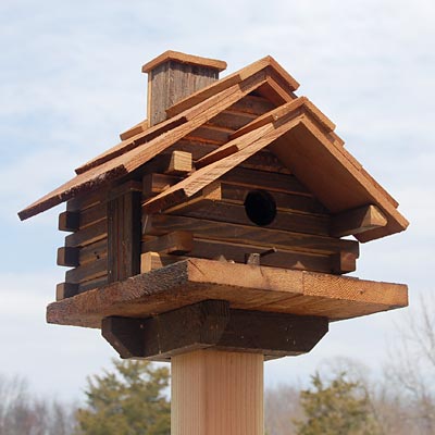 Birdhouse - Amish Made Conestoga Log Cabin www.wingandhive.com