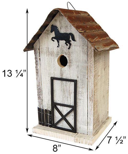 measurements for Birdhouse for Smaller Birds, Amish Made Summitville Stable www.wingandhive.com