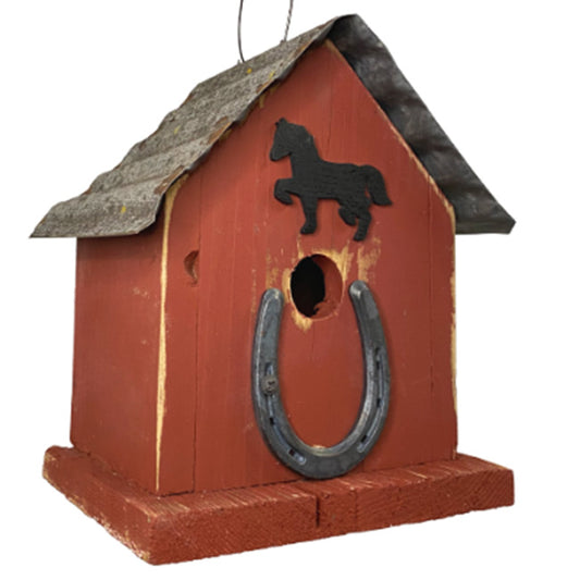 Birdhouse, The Huntington Horseshoe in White or Red