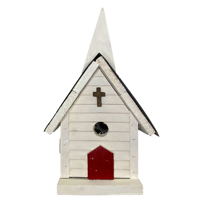 front view of Birdhouse for Smaller Birds - Church, Amish Made Media 1 of 7