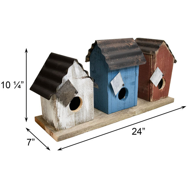 measurements for Birdhouse - Amish Made in USA, Patriotic Union Trio www.wingandhive.com