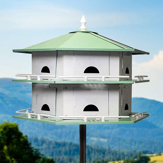 Purple Martin House, Violet Serenity Towers outdoor view of it mounted on a pole (not included)