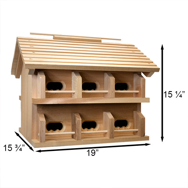 measurements for Cedar Purple Martin House www.wingandhive.com