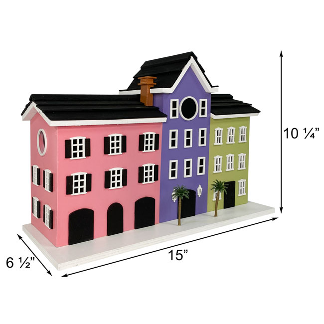 measurements for Birdhouse, Charleston Rainbow Row House www.wingandhive.com