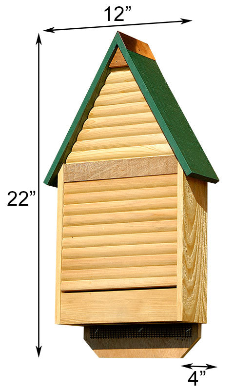 measurements for the Bat House, The Heartwood Bat Lodge www.wingandhive.com