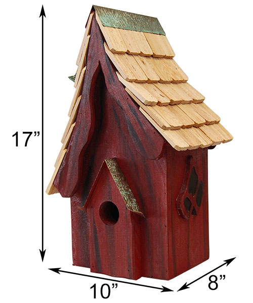 measurements for Birdhouse, Redwood Bungalow www.wingandhive.com