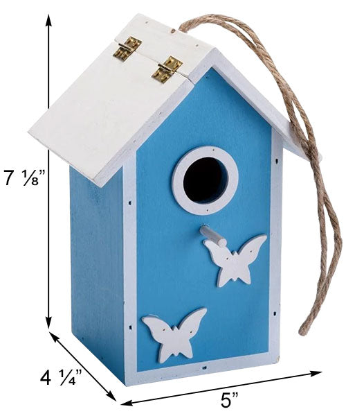 measurements for Birdhouse, Charming Blue Butterfly Skies www.wingandhive.com