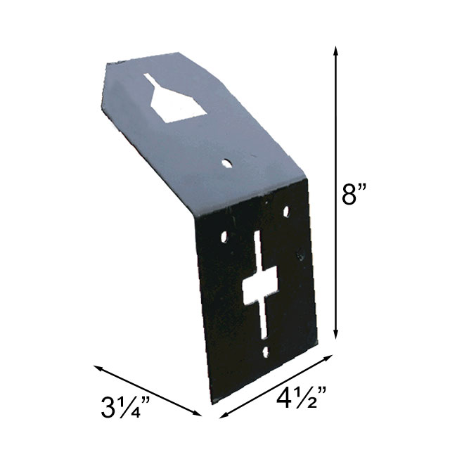 measurements of Birdhouse Mounting Adapter "T" Post www.wingandhive.com