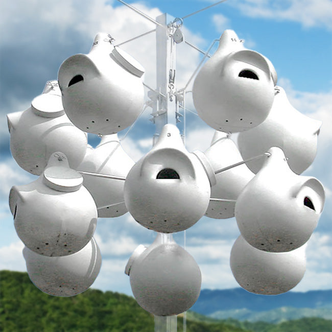 Purple Martin Gourds, The Sky Pod II | Pollinator Shelter in Cedar | Wing and Hive