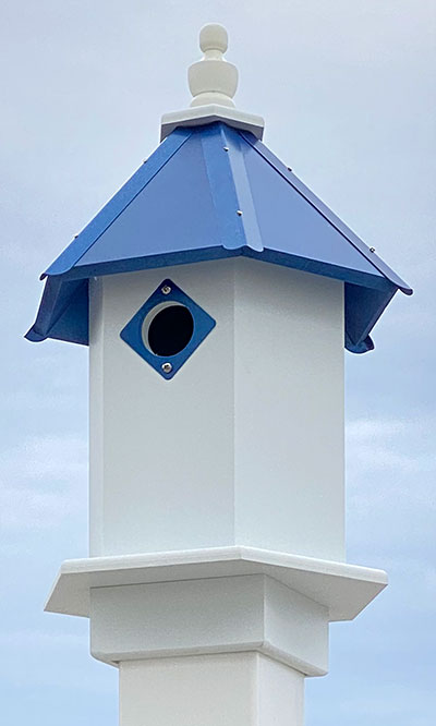 Cobalt Blue Roof Birdhouse for Song Birds, Three Color Options www.wingandhive.com