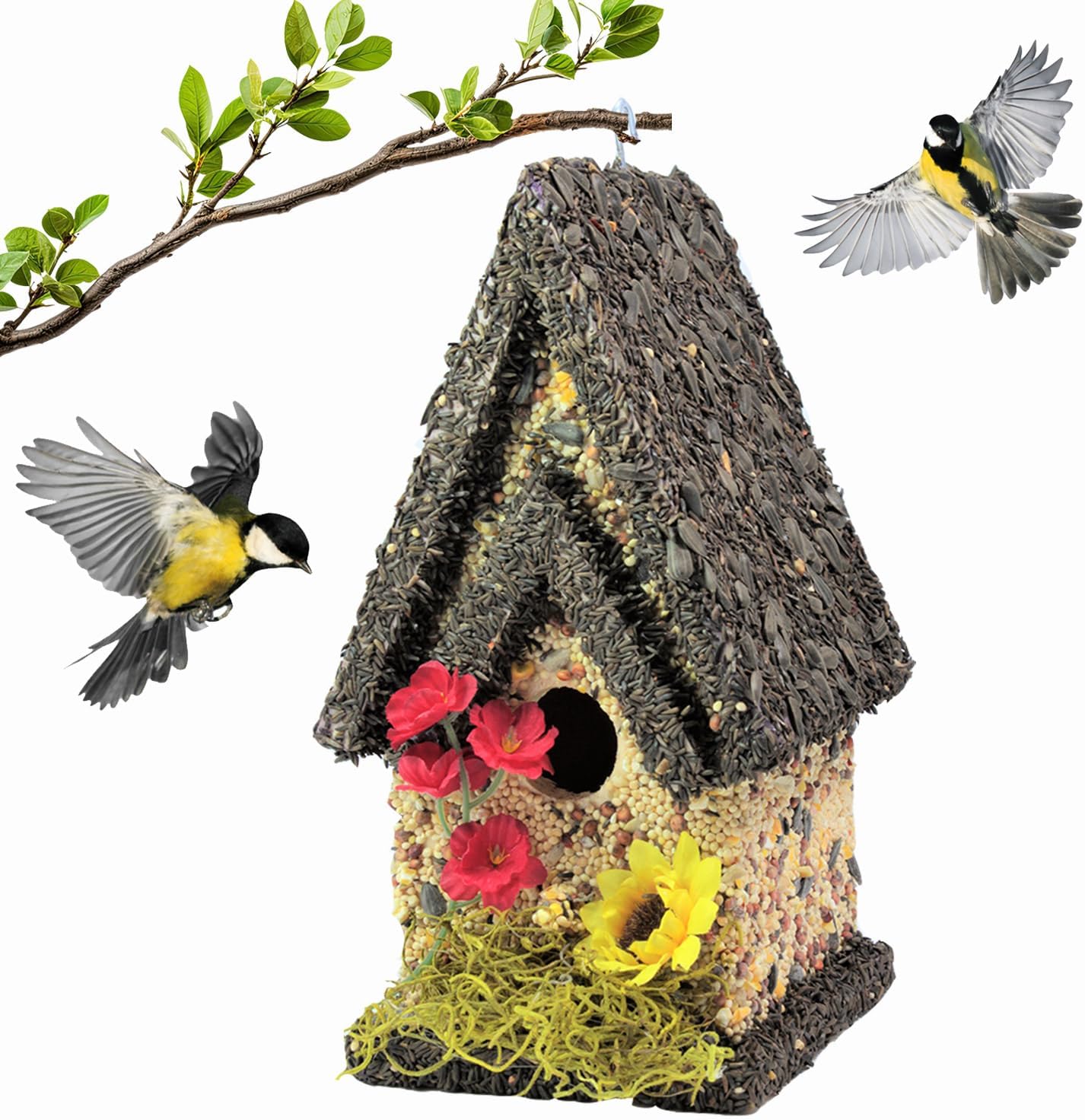 edible birdhouse chateau style with dark roof