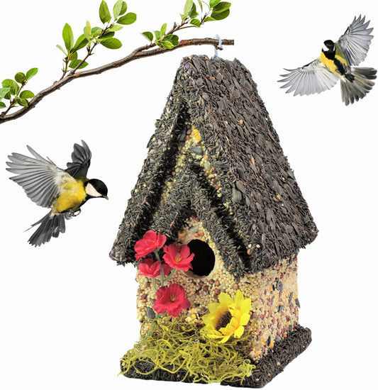 edible birdhouse chateau style with dark roof