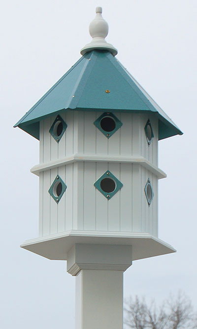 Birdhouse Chateau Style by Wing & A Prayer Verdigris rood  www.wingandhive.com